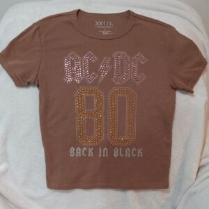 AC/DC Kids Tan 'Back in Black' Graphic Tee
